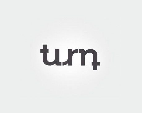  Logo của Turn với hình ảnh mang đúng nghĩa quay đầu - ngay cả khi quay ngược lại, hình ảnh này cũng không hề thay đổi 