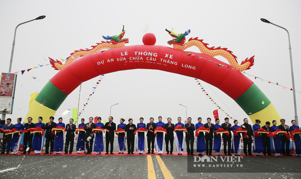 Ảnh: Cầu Thăng Long chính thức thông xe với tốc độ lưu thông tối đa 80km/h - Ảnh 9.