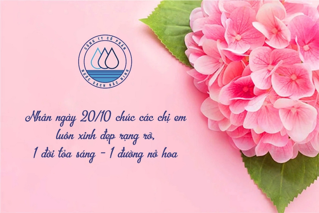 Mẫu Thiệp Chúc Mừng Ngày 20/10 Công Ty Nước Sạch Bắc Ninh