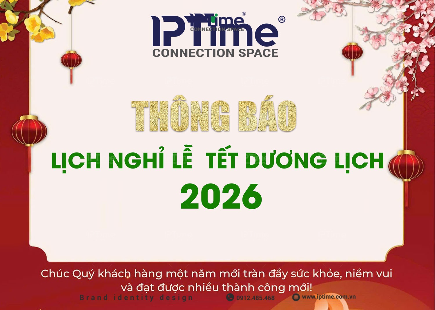 Iptime Branding Thông Báo Lịch Nghỉ Lễ Tết Dương Lịch 2026