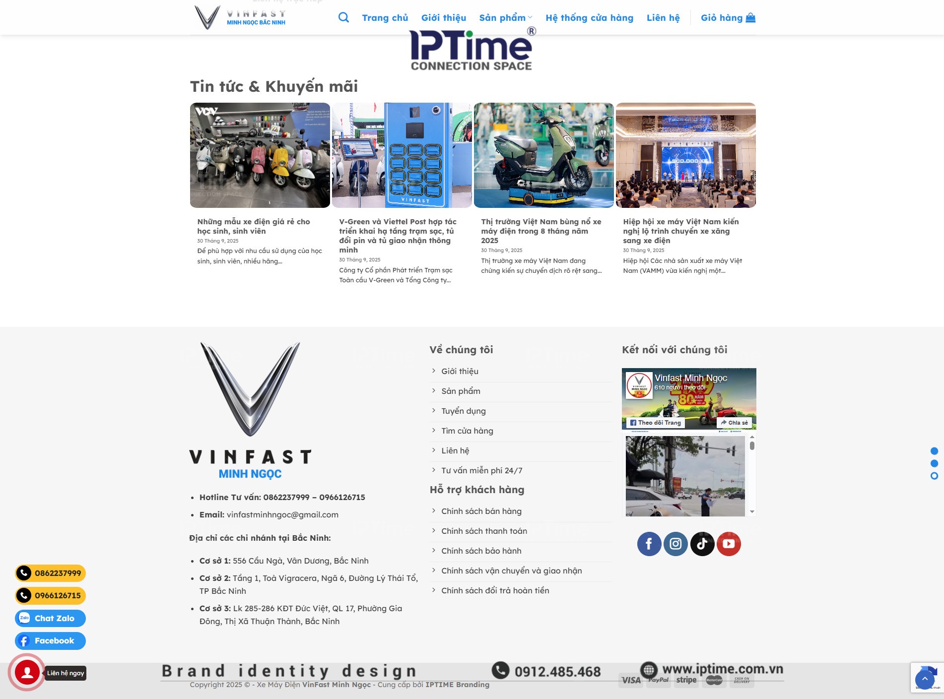 Chọn Mẫu Thiết Kế Website Vinfast Minh Ngọc Bắc Ninh